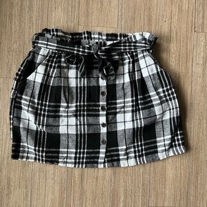 SHEIN Black and White Plaid Plus Size Skirt